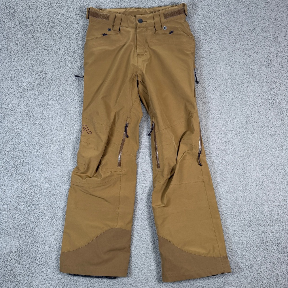 Flylow Snow Pants Mens XS 28x29 Tan Intuitive Snowboard Ski Vented